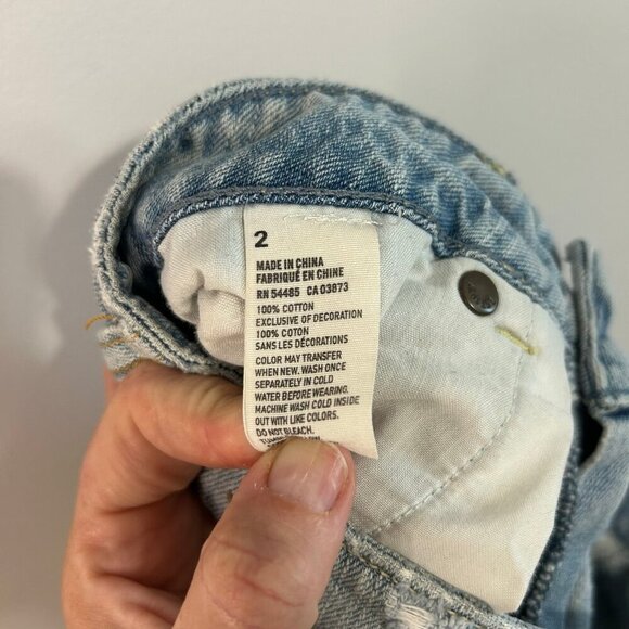 American Eagle Outfitters Light Wash Blue Denim Jean Distressed Shorts Size 2 - Picture 5 of 5